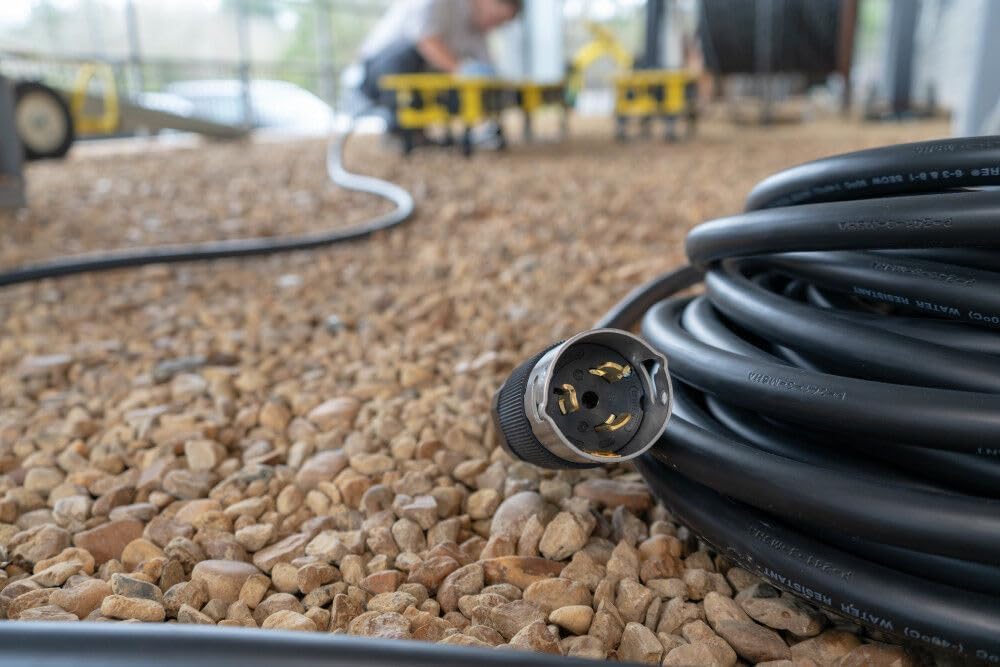 Southwire Power Distribution Extension Cord - Splits 50-Amp Service into Dual Feeds - Flexible Jacket - Oil & Moisture Resistant - WC596 Grade - 6/3 & 8/1 STOW - 50 Foot