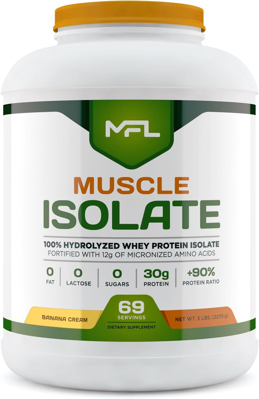 MFL 100% Isolate Protein l 30g of Protein l 12g Amino Acids l Keto Friendly l Low Carbs l 5 lbs. (Vanilla Bean)