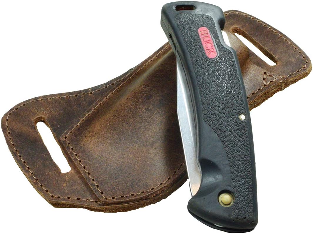 Hide & Drink, Horizontal Holster Compatible with Swiss Champ Victorinox Army Knife, Tool Case for Belt, Full Grain Leather, Handmade, Bourbon Brown