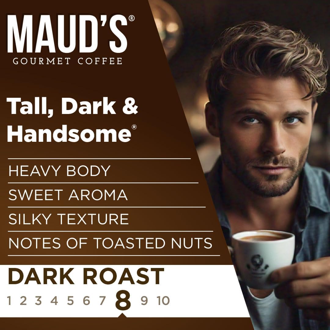 Maud's Dark Roast Coffee Pods, 100ct | Dark Roast Coffee in Single Serve Pods – Compatible with Keurig Coffee Makers