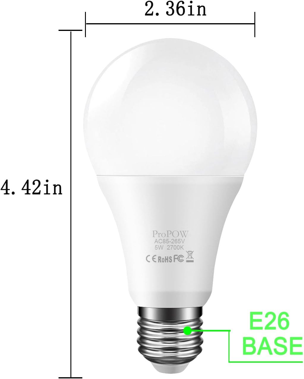 Dusk to Dawn Light Bulb, Sensor LED Bulbs Smart Lights Bulb 5W A19 Automatic On/Off