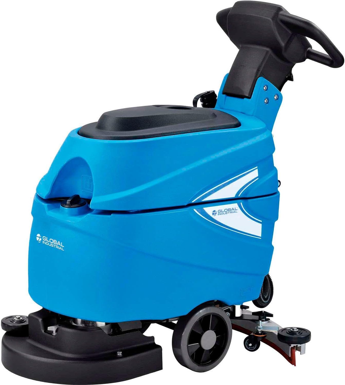 Global Industrial Commercial Electric Walk-Behind Ergo Auto Floor Scrubber | Ergonomic Scrubber, Corded, 17" Cleaning Path, 9.2 Gallon Solution Tank