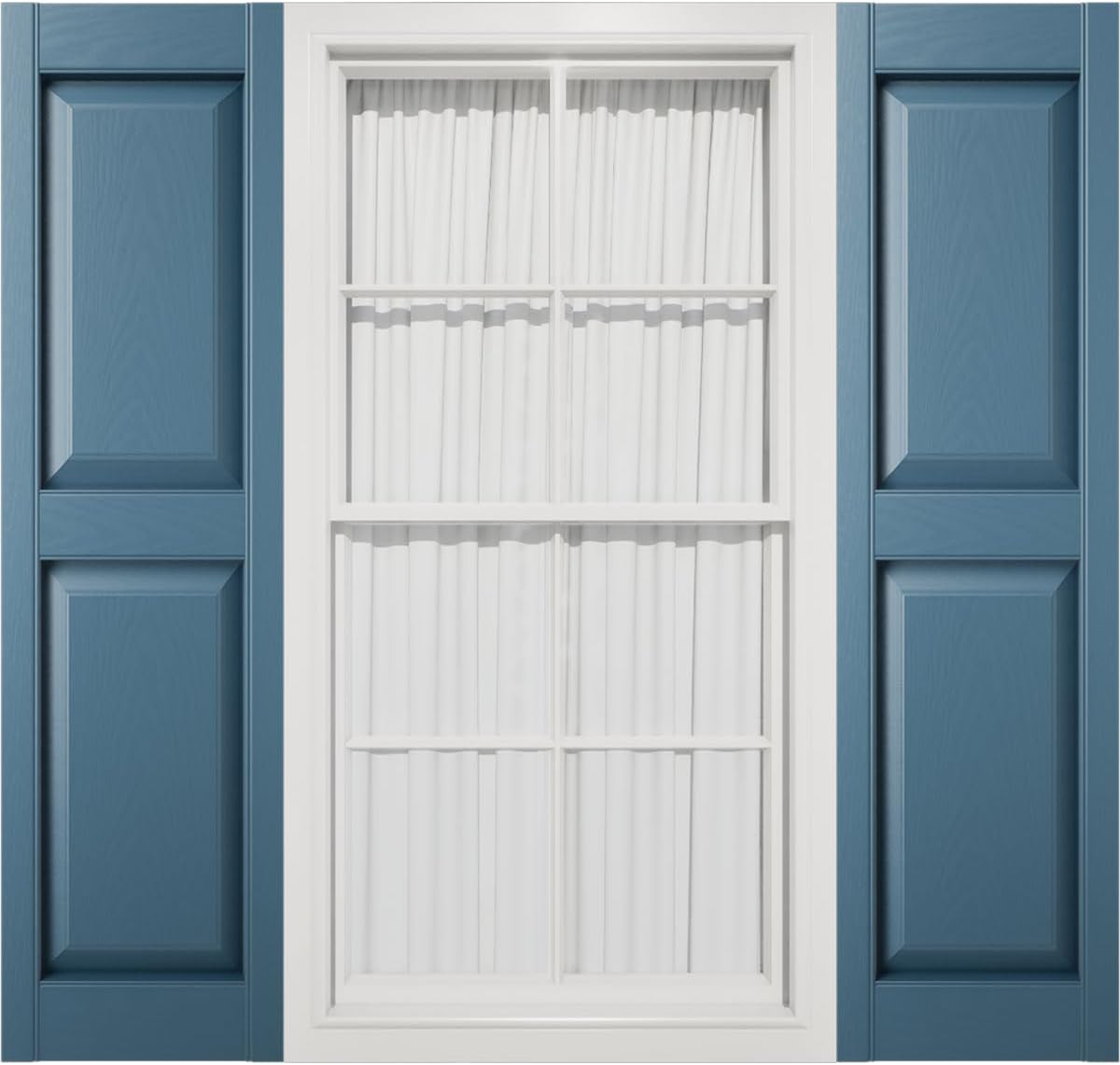 Mid America 00021247002 Standard Size Williamsburg Double Panel Vinyl Shutters, w/Installation Shutter-Lok's & Matching Screws (Per Pair), 002, 12"W x 47"H, Black
