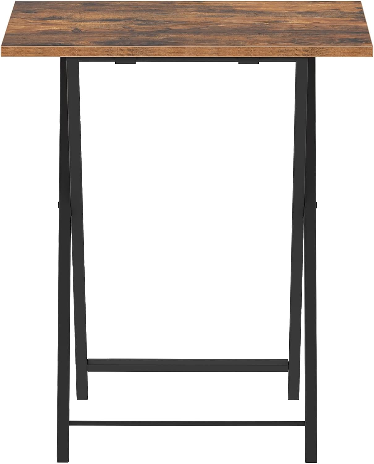 HOOBRO Folding TV Tray Tables, Set of 2 Side Table for Small Space, Industrial Snack Tables for Eating at Couch, Stable Metal Frame, Easy Assembly