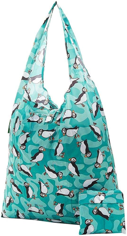 ECO CHIC Foldable Reusable Grocery Bags - Lightweight, Recycled & Reusable Shopping Bag - Waterproof Packable Tote