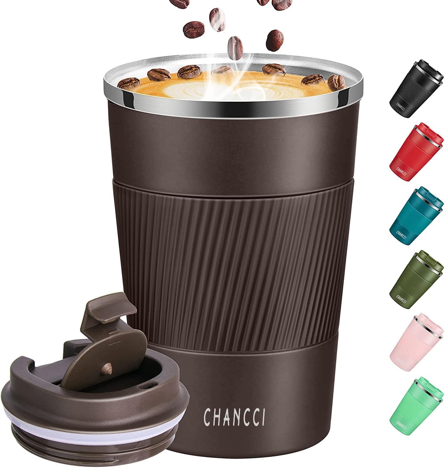 16oz Travel Coffee Mug Spill Proof, Insulated Coffee Mug with Lid, Leakproof Coffee Tumbler, Stainless Steel Vacuum Coffee Cup for Hot/Cold Drinks
