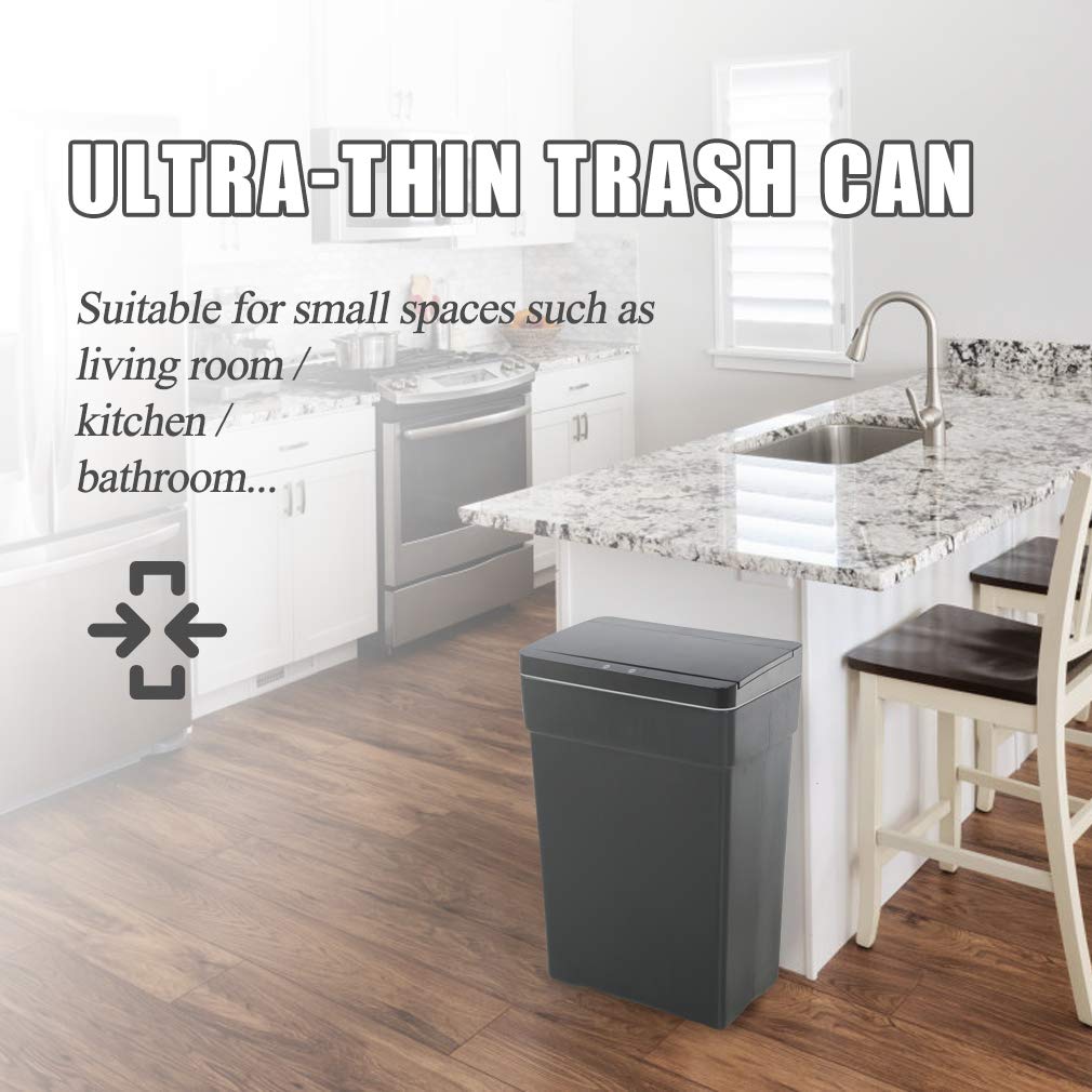 BestOffice 13 Gallon Trash Can Automatic Kitchen Trash Can Touch Free High-Capacity Garbage Can with Lid for Bedroom Bathroom Home Office 50 Liter