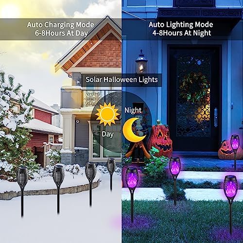 Kurifier Solar Lights Outdoor 8Pack Solar Torch Light with Flickering Flame