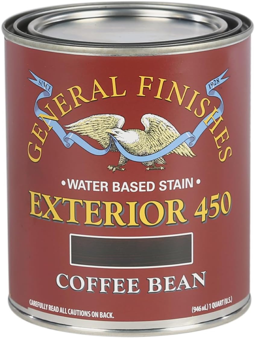 General Finishes Exterior 450 Water Based Wood Stain, 1 Quart, Cedar