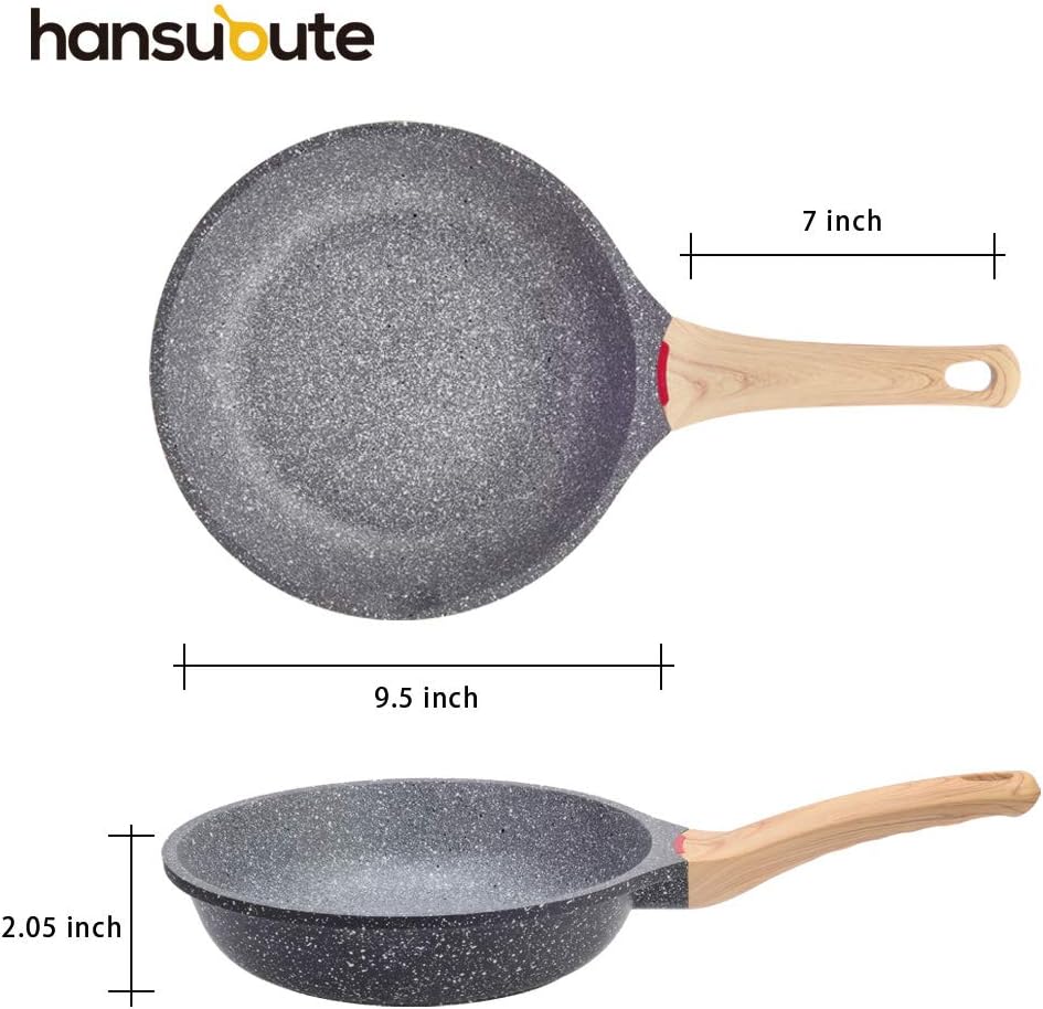 Induction Nonstick Frying Pan,Light Weight Skillet,Healthy Non Toxic Omelet Pan,All Stoves Compatible Egg Pan (grey, 8inch)