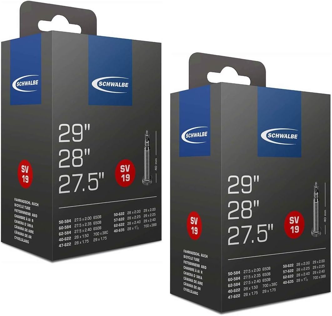 Schwalbe SV19 Inner Tubes - 27.5 (650b) / 29er x 1.5-2.35", Presta Valve (2 Pack)