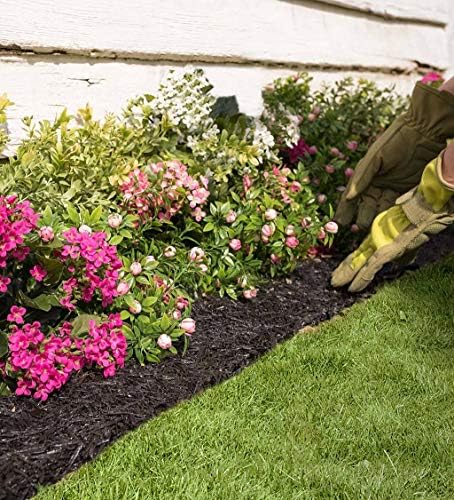 Permanent Mulch Recycled Rubber Border - 10 Feet Long x 4.5 Inches Wide | Weed Deterrent | Easy Install | Scatter-Proof | Landscaping | Paths