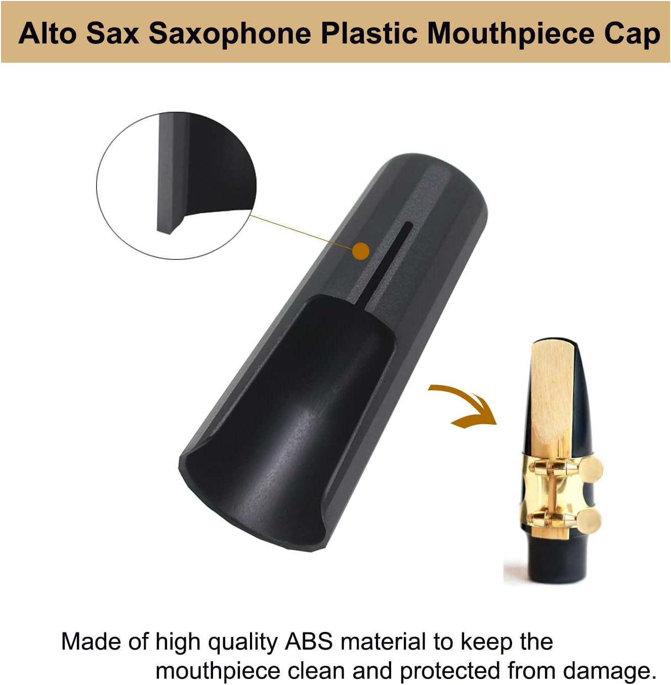 Alto Saxophone Ligature Kit, Metal Ligature and Plastic Cap | for Saxophone Mouthpiece Wind Musical Instruments Accessory for Beginner and Student
