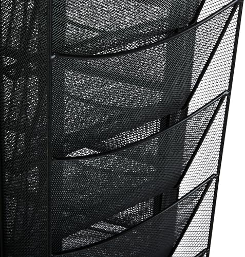 Safco Onyx Rotating Mesh Magazine Holder, Display Rack with 30 Pockets, Brochure Organizer, Commercial-Grade Steel Construction, Black