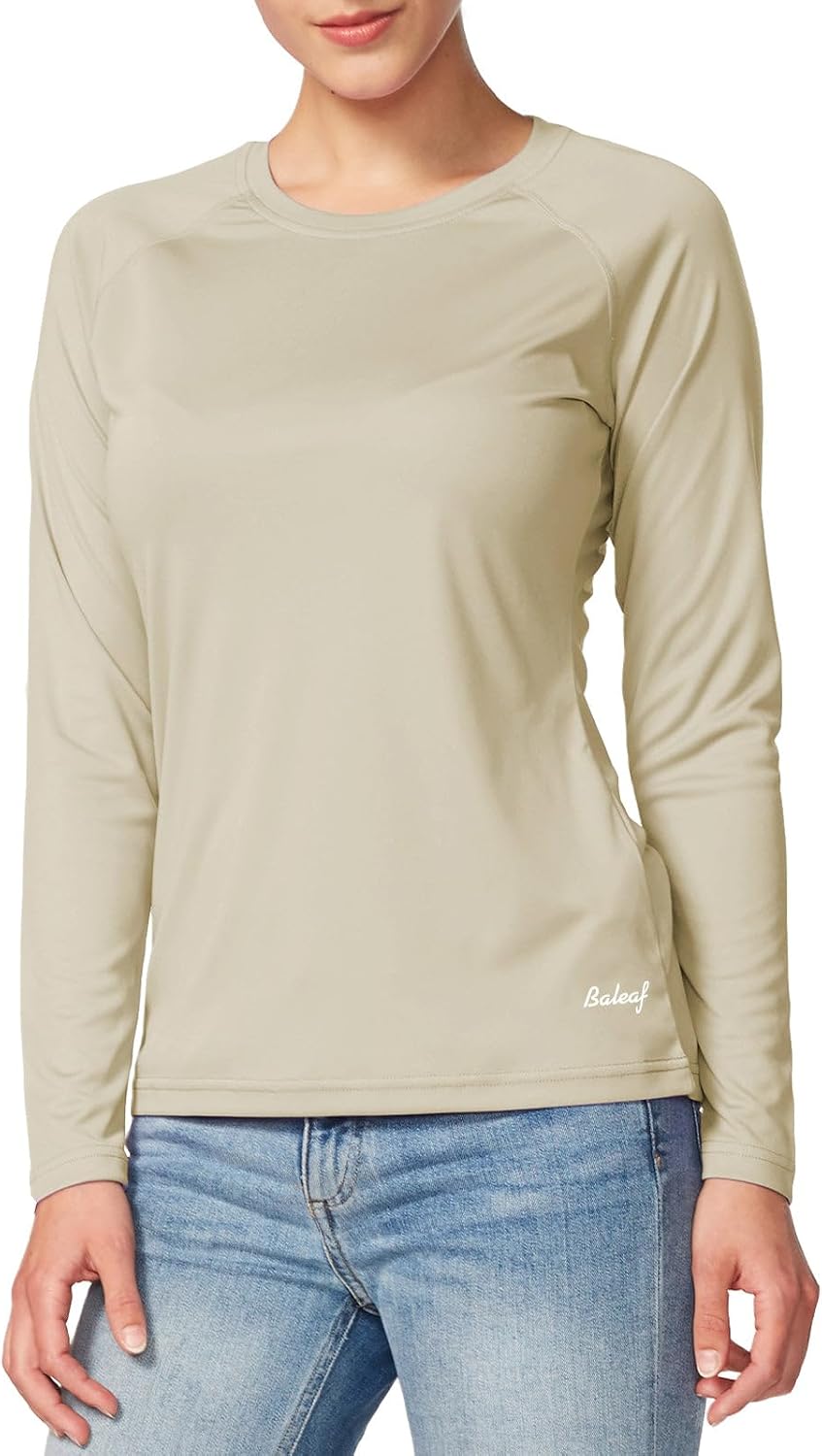 baleaf Women's UPF 50+ Sun Shirts Long Sleeve Stretchy Quick Dry | Lightweight, Rash Guard, UPF 50+ Sun Protection, Breathable Comfort material for Hking Workout, Excellent for hot weather