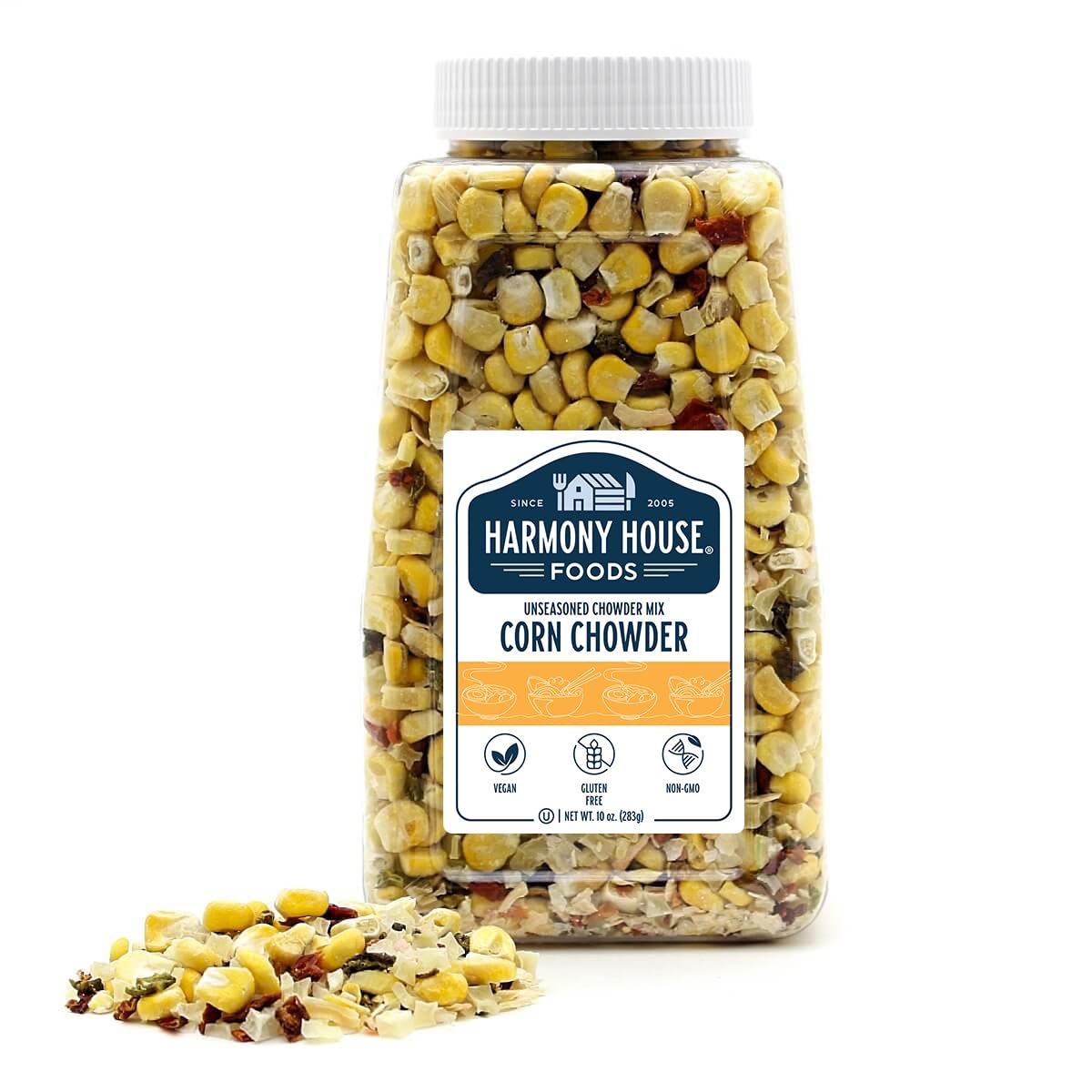 Harmony House Foods Soup Mix, Corn Chowder Soup, 10 Ounce Quart Size Jar