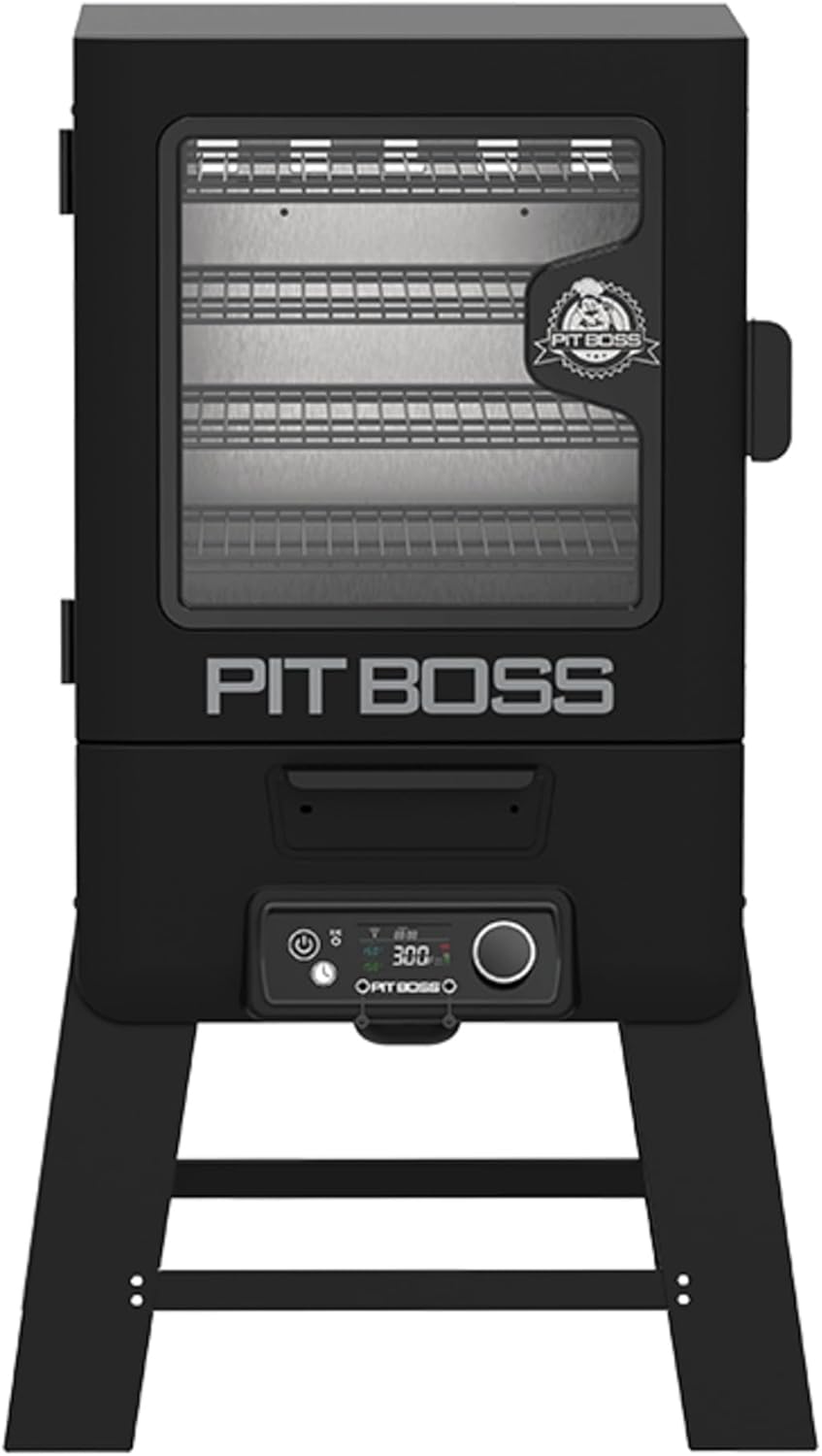 Pit Boss 3-Series WiFi & Bluetooth Digital Vertical Smoker with LCD Digital Controller and Wood Chip Tray, 880-Sq. In. 4-Rack Cooking Space