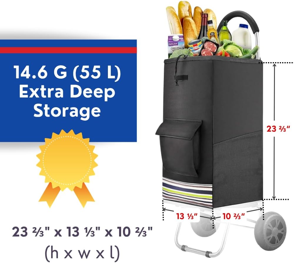 Shopping Cart, Super Loading Grocery Trolley, 220 lbs Capacity