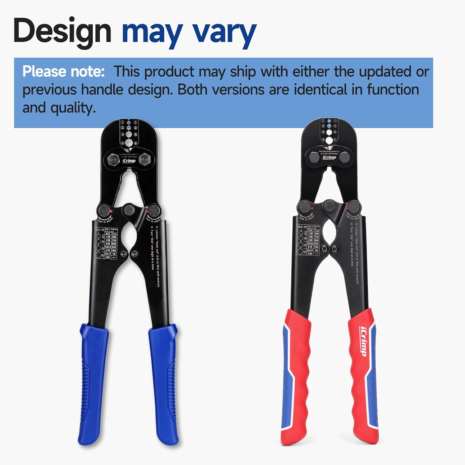 iCrimp IWS-1608M4 Wire Rope Crimper 3/64" to 1/8" 4 Dies | High carbon steel swaging tool for aluminum oval, double-barrel & annealed copper sleeves; ideal for railing, cable & fishing