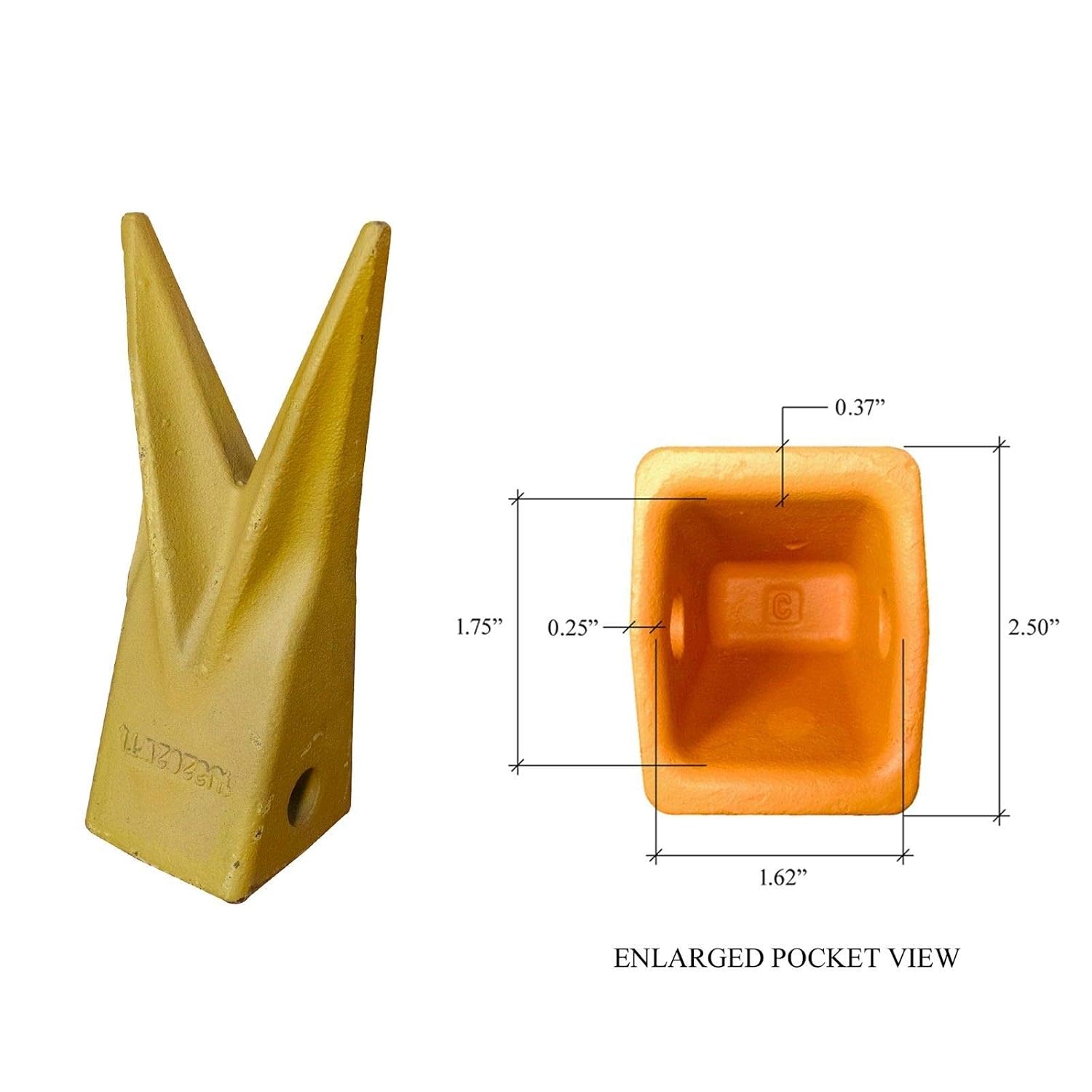 3 CAT Style Backhoe Bucket Twin Tiger Rock Teeth w Pins & Retainers- 1U-3202WTL