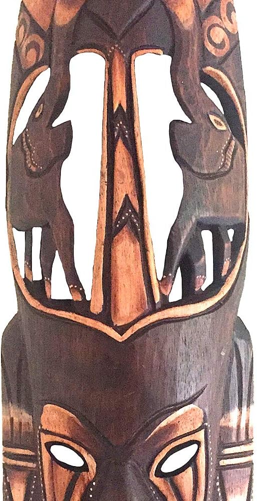 OMA African Mask Wall Art Hanging Lucky Elephant African Safari Tribal Home Decor Gift - Large Size