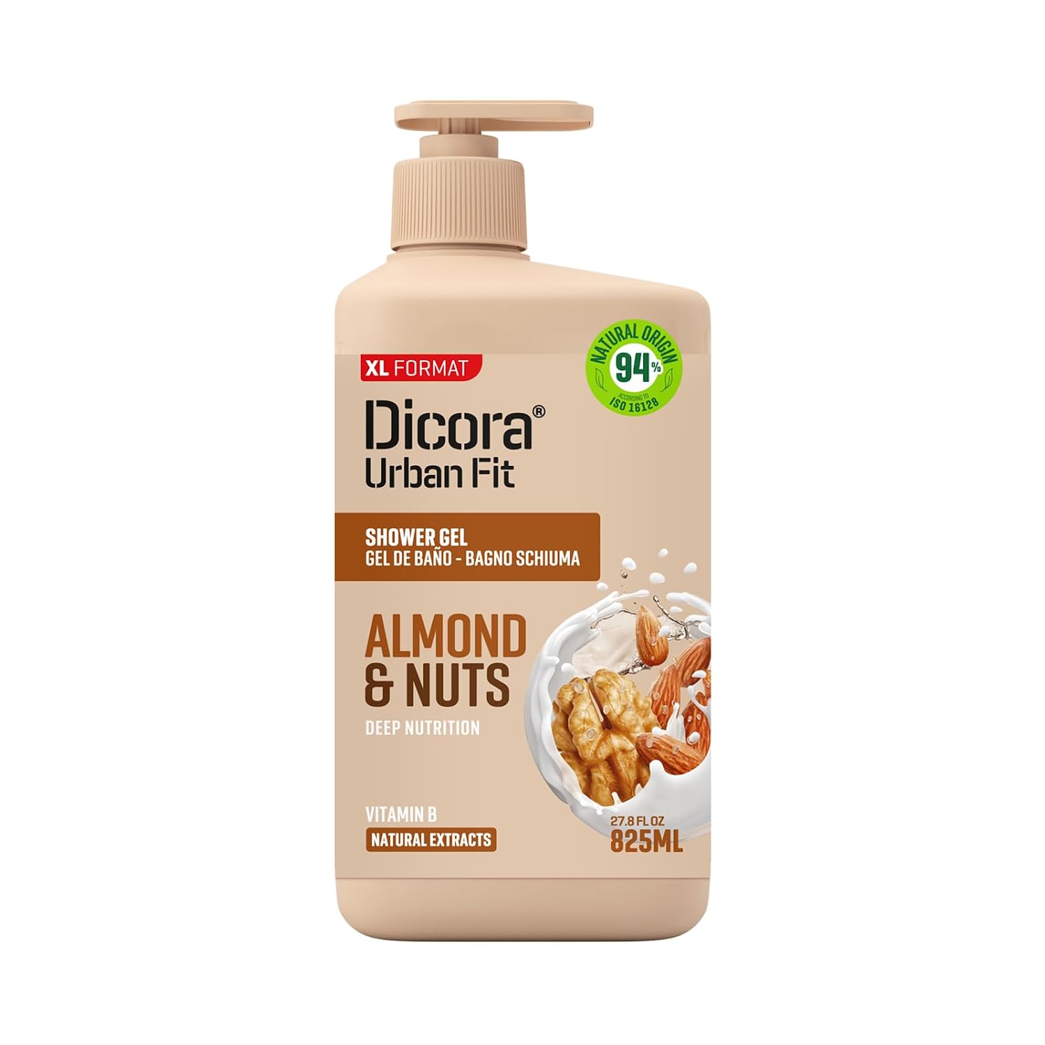 Dicora Urban Fit Shower Gel - Women and Mens Body Wash for All-Day Hydration - Prevents Premature Aging with Vitamin C - Citrus and Peach - 25.4 oz