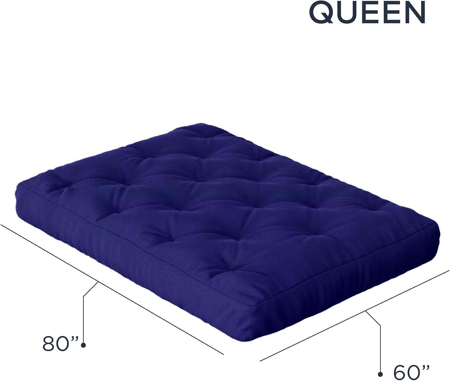 Royal Sleep Products by The Futon Factory 12 inch Foam Futon Mattress - Solid Black Fabric - Full Size - CertiPUR Certified Foams - Made in USA - (Frame not Included)