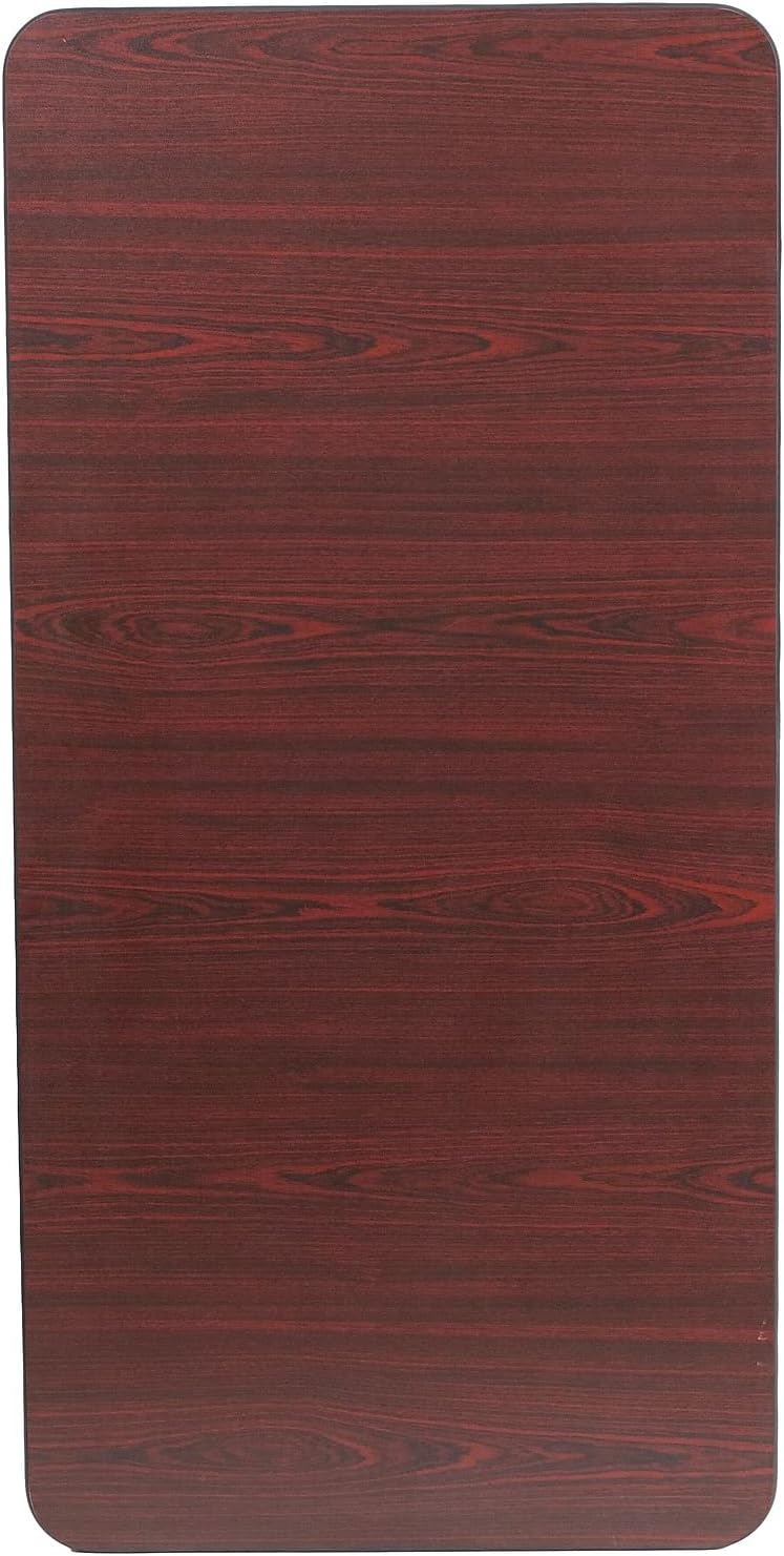 Flash Furniture 4 ft Laminate Folding Banquet Table, Mahogany | Durable Construction, Commercial Use