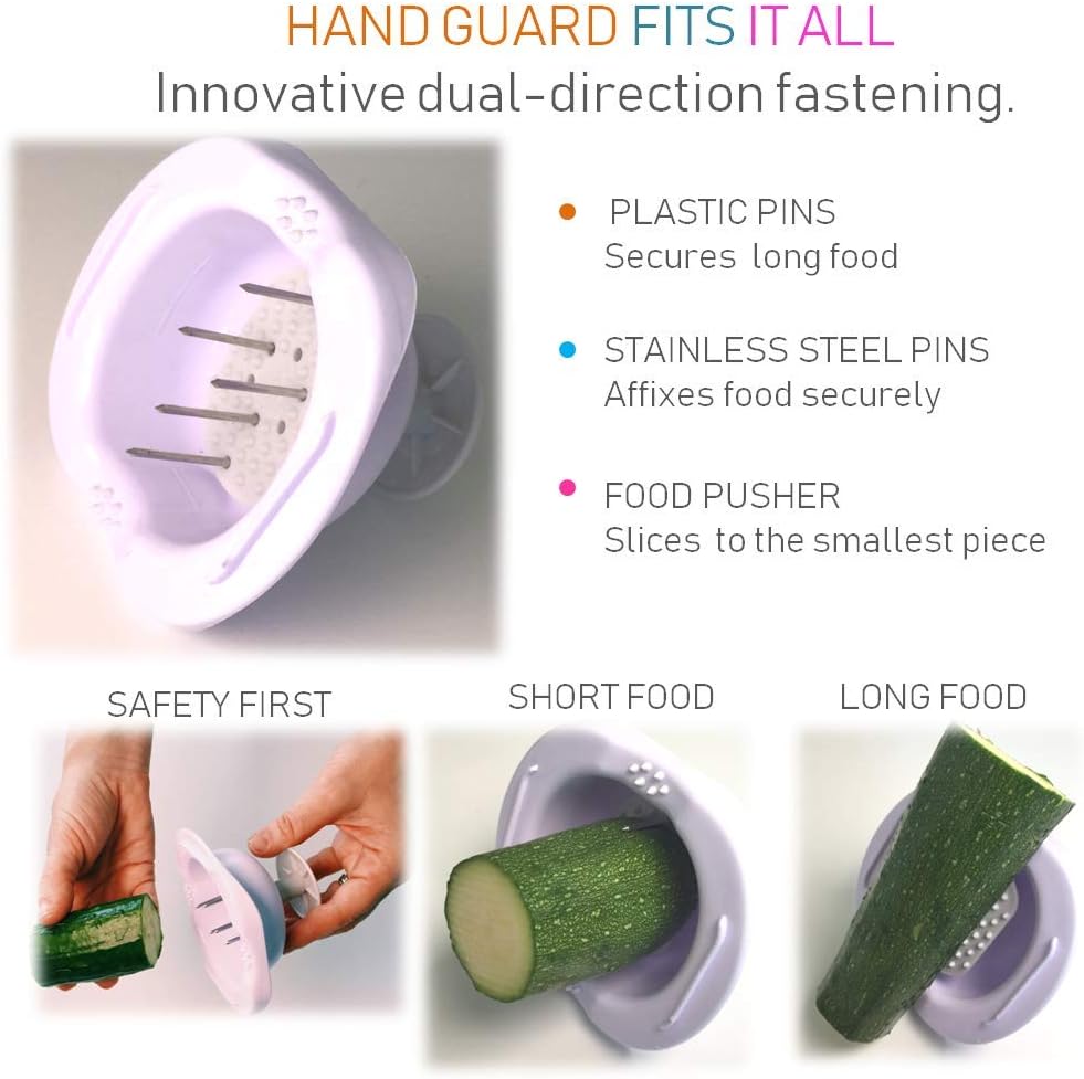 Mandolin Slicer Adjustable Mandoline | Best Hand-Held Cutter for Vegetable Potato Zucchini Food | Professional Steel Blade - Safe Finger Guard