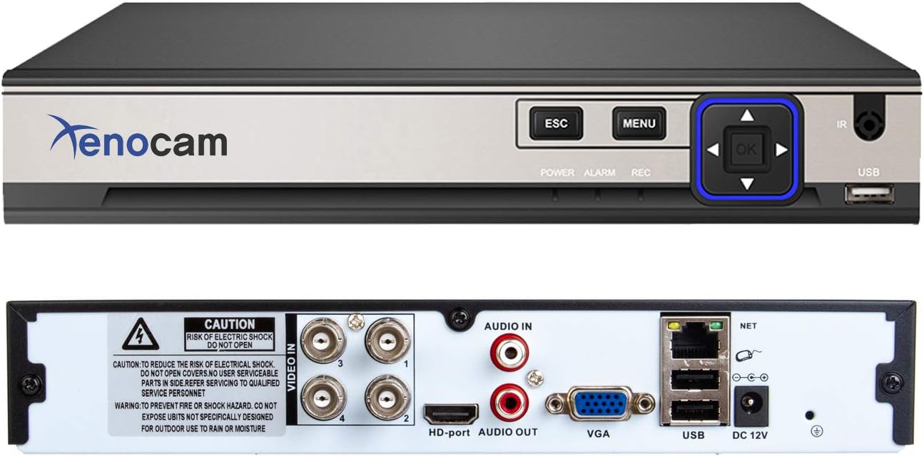 4CH 1080N Hybrid 5-in-1 AHD DVR (1080P NVR+1080N AHD+960H Analog+TVI+CVI) Standalone DVR CCTV Surveillance Security System Video Recorder Motion Detection， Hard Drive not Included