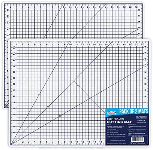 U.S. Art Supply 18" x 24" Self-Healing Cutting Mat 5-Ply - Double-Sided Green/Black Craft Mat, Non-Slip Cutting Mats for Crafts, Sewing, Quilting, Scrapbooking | Double-Sided Green/Black Craft Mat, Non-Slip Cutting Mats for Crafts, Sewing, Quilting, Scra…