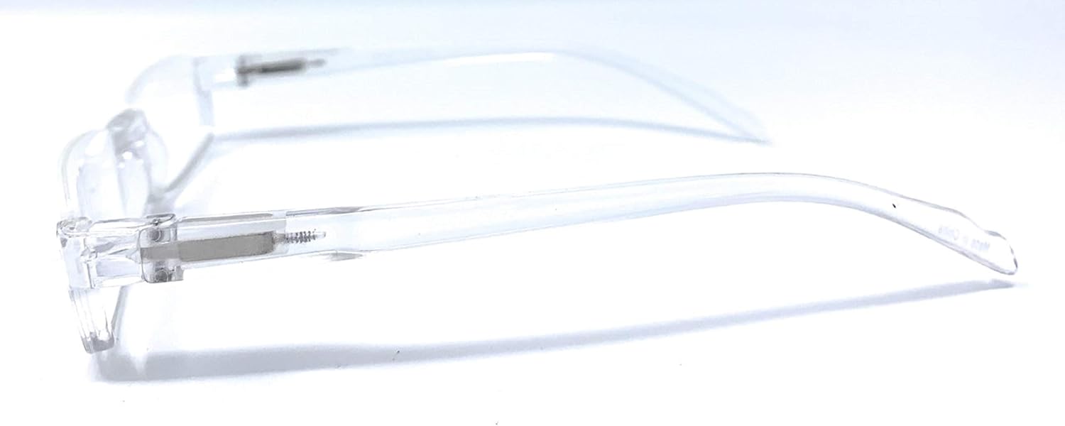 The Parker Rectangle Half Frame Reading Glasses, Unisex Semi Rimless Readers + 1.50 Tortoise