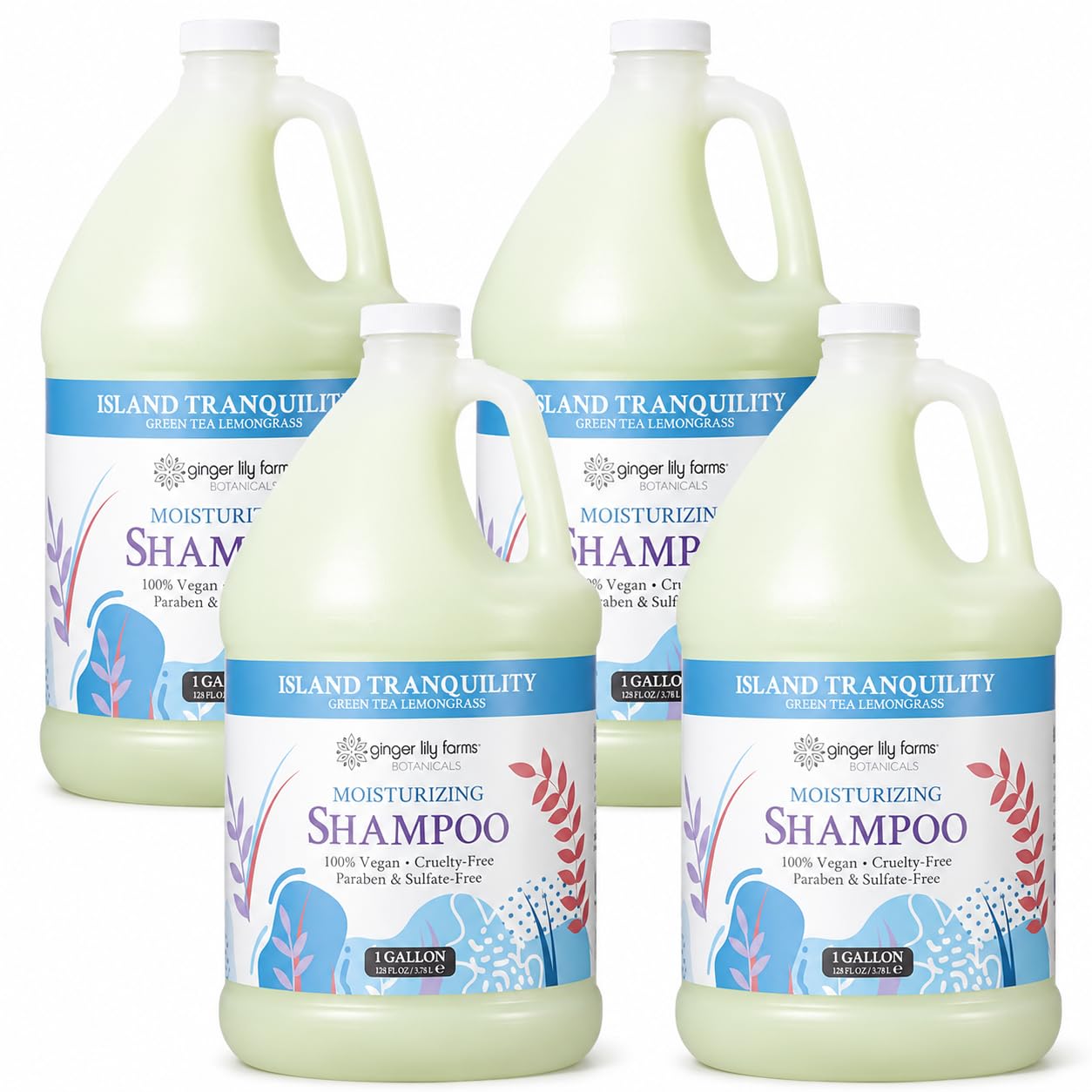 Ginger Lily Farms Botanicals Moisturizing Shampoo for All Hair Types, Coco Mango, 100% Vegan & Cruelty-Free, Coconut Mango Scent, 1 Gallon (128 fl oz) Refill | for Hands, Body & Hair, Moisturizing Wash, Salon Wash, Spa Cleanser, Salon & Spa Essentials, M…