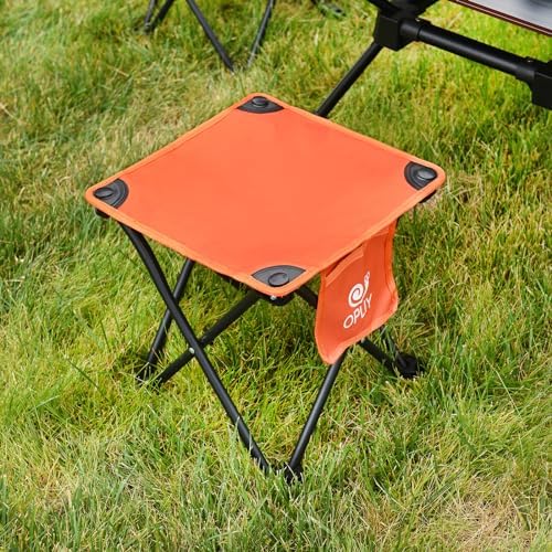 Opliy Camping Stool, Folding Small Chair Portable Camp Stool for Camping Fishing Hiking Gardening and Beach, Camping Seat with Carry Bag (Blue-Leaf)