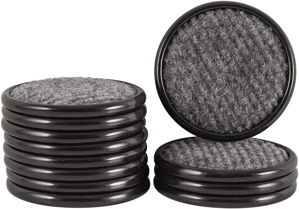SoftTouch 1-5/8" Round Reusable Carpet Bottom Furniture Caster Cups for Office Chairs, Desks, and Carts