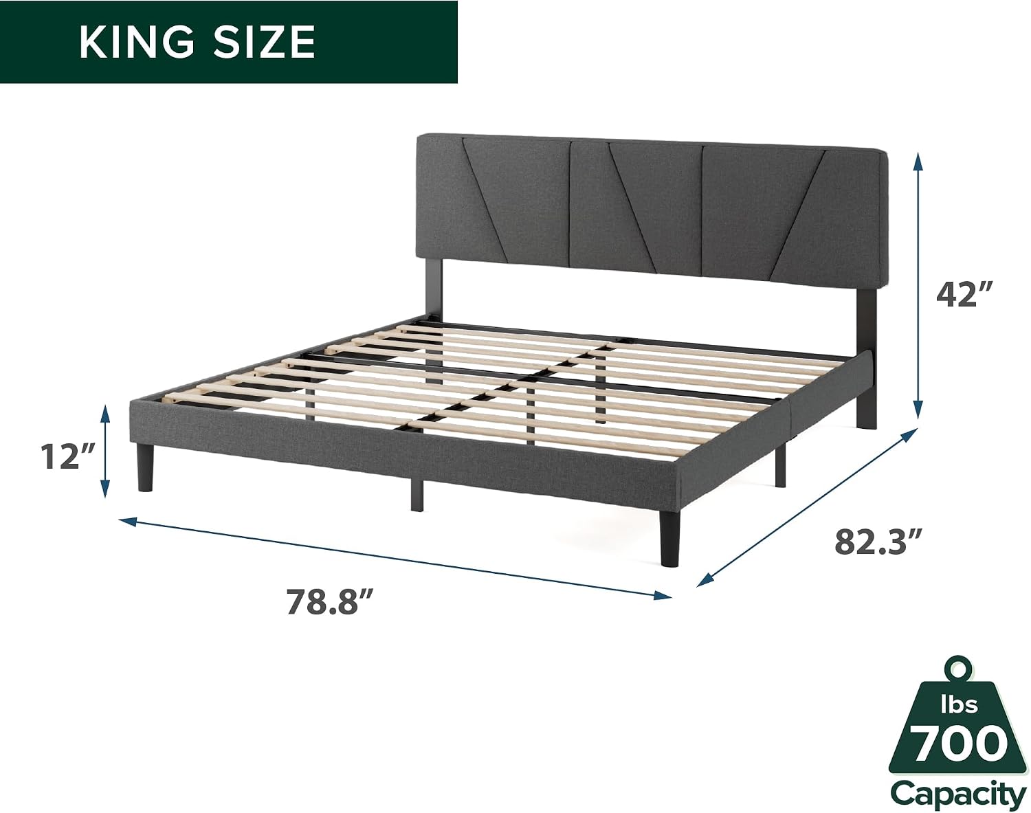Zinus Maya Platform Bed Frame, Four Underbed Storage Drawers, Full | Secure Locking Drawers, Modern Upholstered Look, Minimalist Design, Straightforward Assembly, No Box Spring Needed