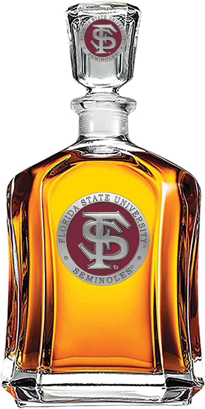 Marines Decanter – Eagle Globe & Anchor | 24 OZ Whiskey Decanter for Liquor with Airtight Stopper | Expertly Crafted Pewter Glass Clear