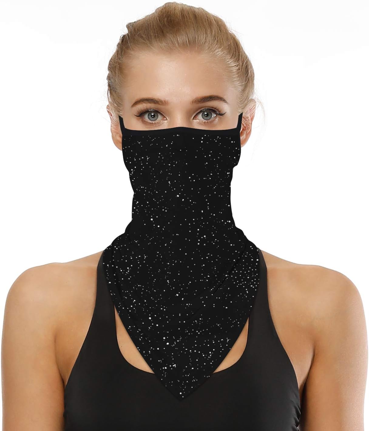 YAYOUREL Neck Gaiter Face Mask Bandanas for Men Women UV Face Scarf Cover Ear Loop Hole Facemask for Fishing Running Cycling