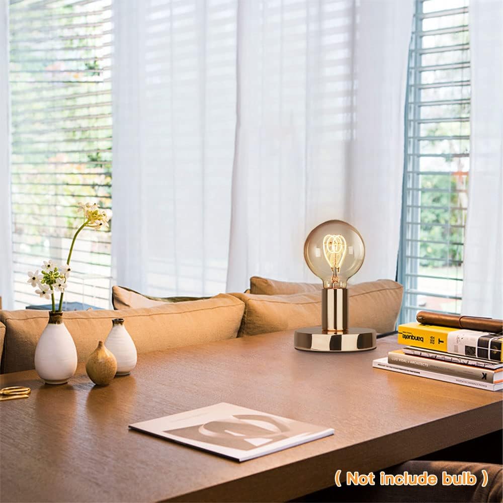 Helunsi Industrial Table Lamp Base, Black E26 E27 Lamp Base Without Shade