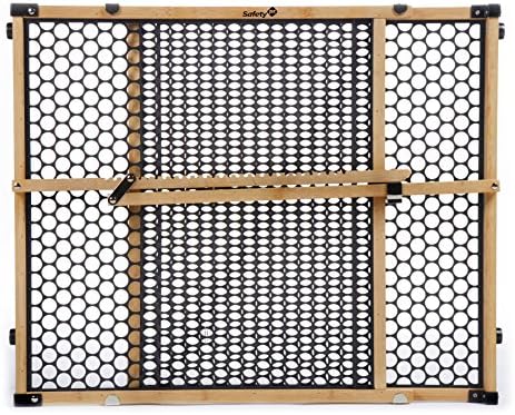 Safety 1st Bamboo Baby Gate for Doorways, No Drill Easy Install, Dog Gates, Fits 28"-42", 24" High, Bamboo and Black