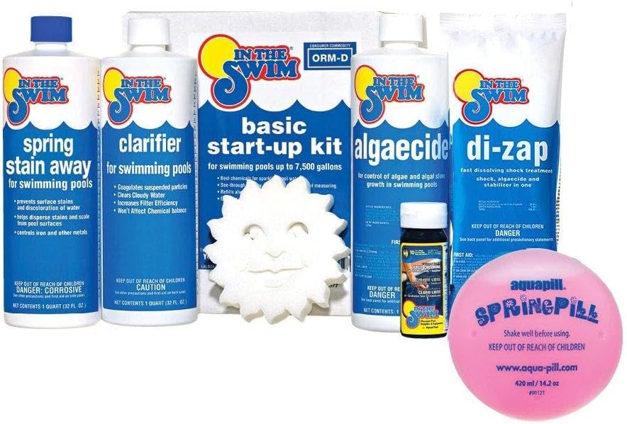 In The Swim Pool Basic Opening Chemical Start Up Kit - Above Ground and In-Ground Swimming Pools - Up to 7,500