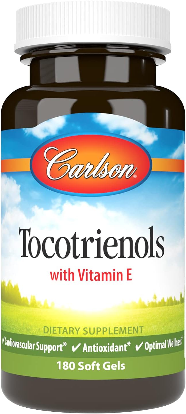 Carlson Tocotrienols, 40 mg, with Natural-Source Vitamin E, 30 Softgels | Gamma; Alpha; Delta; Beta; Sustainably Sourced