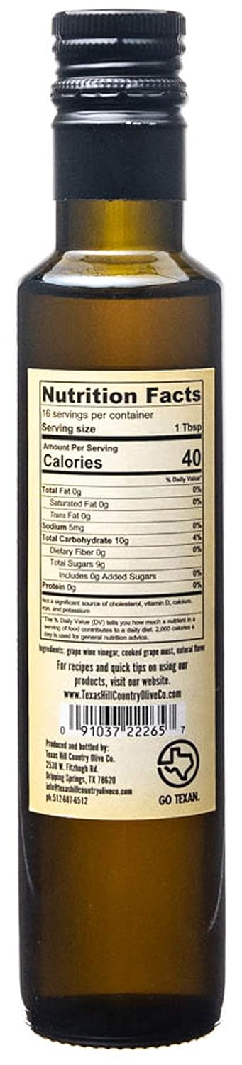 White Lemon Balsamic Vinegar - Gourmet Barrel Aged Infused Balsamic Vinegar - Great for Dressing Dipping Glazing - No Artificial Flavors or Added Sugar - Made in Texas (8.5 oz)
