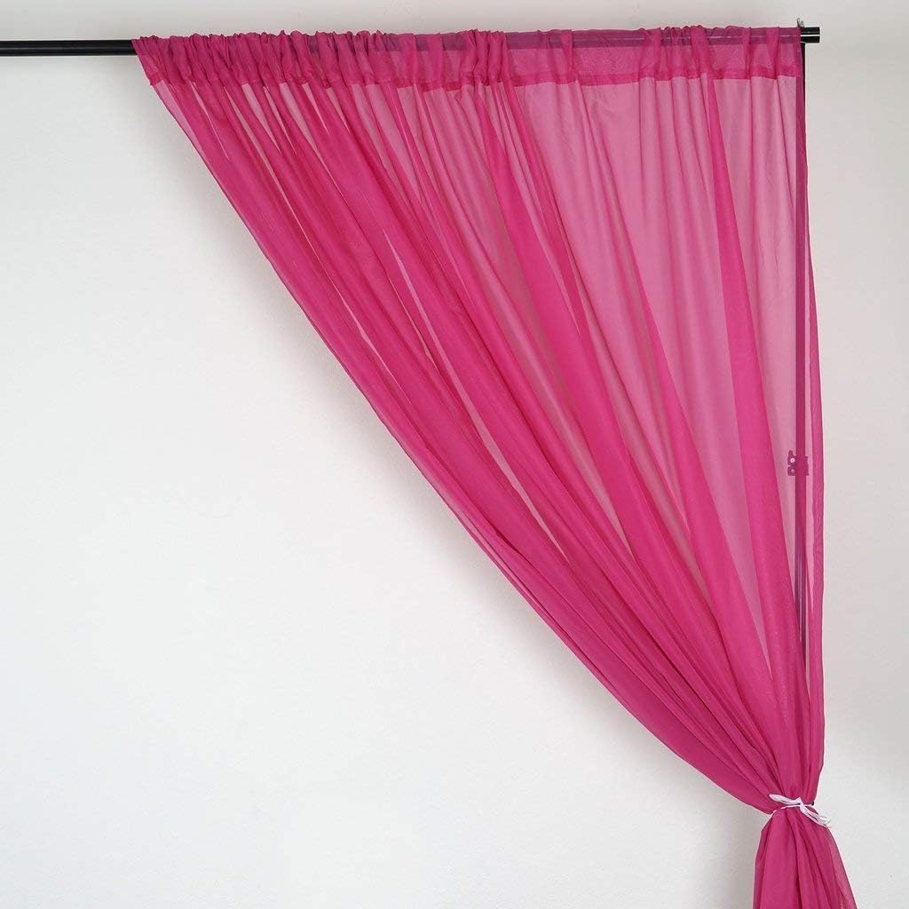 AK TRADING CO. 120" Wide (10Ft Wide) Sheer Voile Drape Panels for Backdrop, Wedding Events, Ceiling Drapes, Event Masking, & Decor - Select from 6ft to 50ft Length. (10 feet x 20 feet, Red)