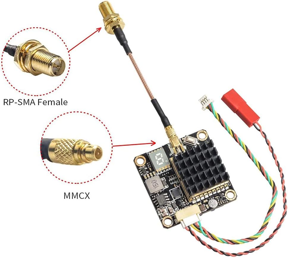 5.8GHz FPV VTX PIT/250/500/1000/2000mW Long Range Switchable Transmitter Support OSD Configuration Using Smart Audio and Microphone with MMCX