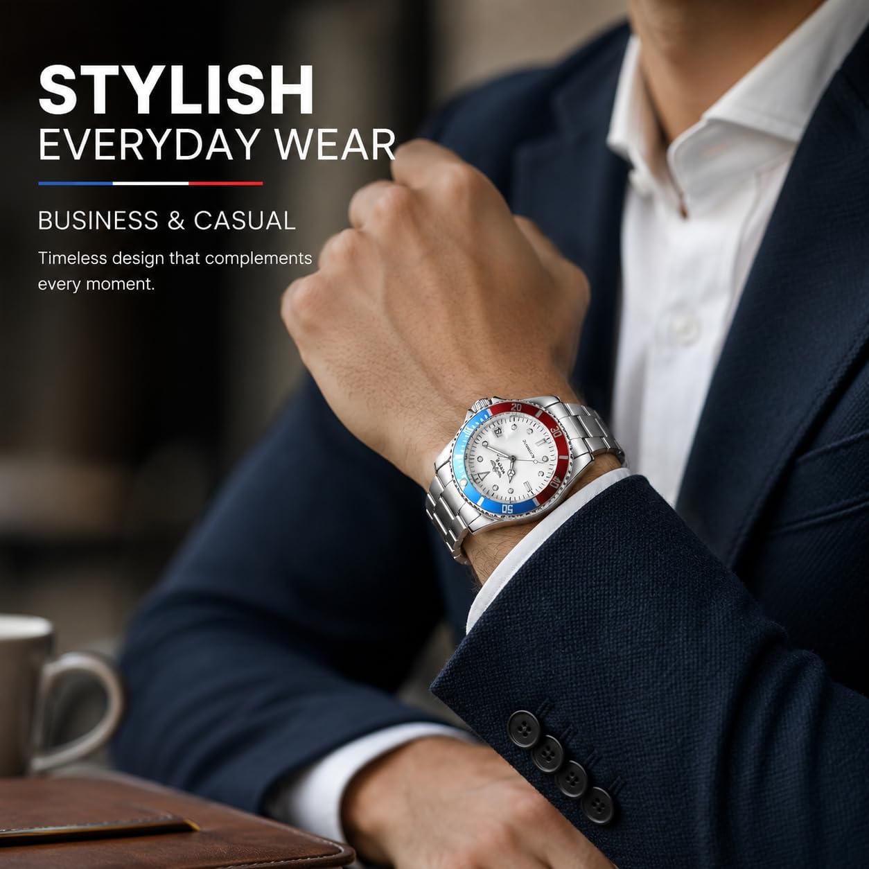 MASTOP Mens Automatic Mechanical Watches Stainless Steel Waterproof Luxury Watch for Men Reloj Automático para Hombre