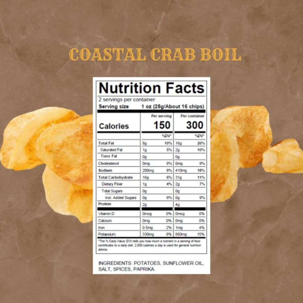 Carolina Kettle Chips | Kettle Cooked Potato Chips | Kosher - Gluten Free Chips Fit For Healthy School Snacks | With Irresistible Crunch and Bold