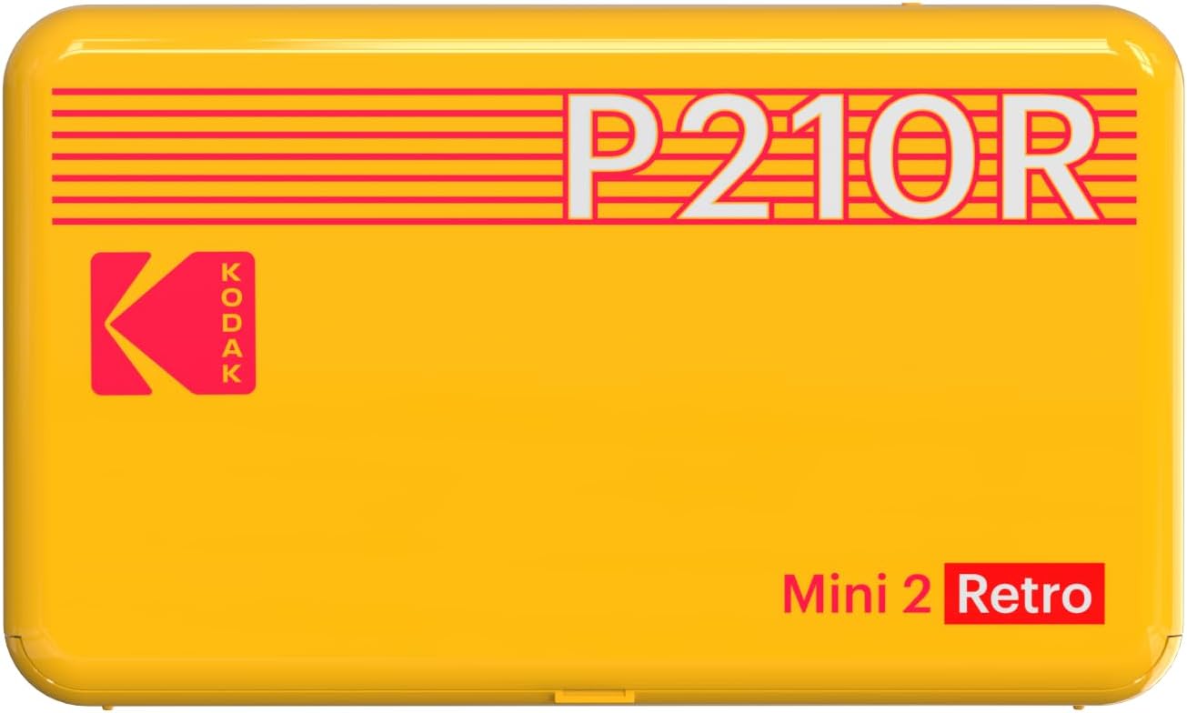 KODAK Mini 2 Retro 2x3 Portable Photo Printer, 4PASS, 38 Sheets, White