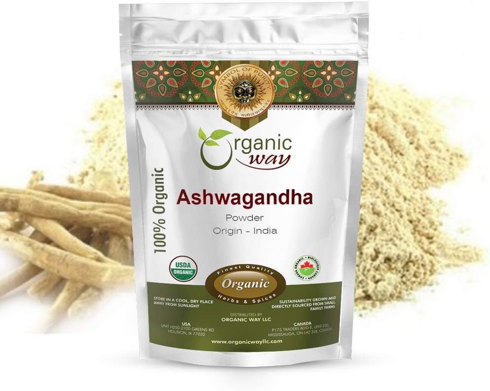 Organic Way Premium Ashwagandha Root Powder (Withania somnifera) - Organic & Kosher Certified | Vegan | Non GMO & Gluten Free | USDA Certified
