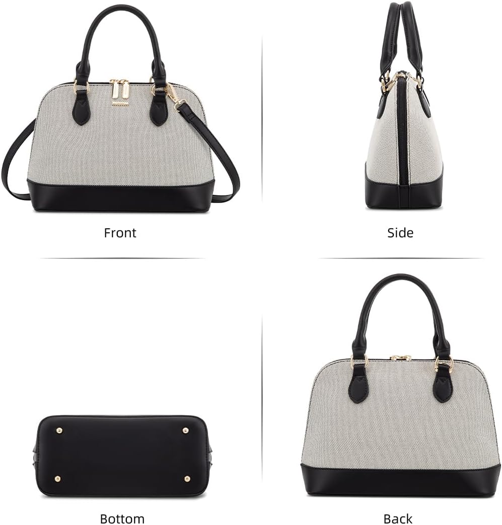 LOVEVOOK Purse for Women, Crossbody Dome Satchel Handbag with Double Zip